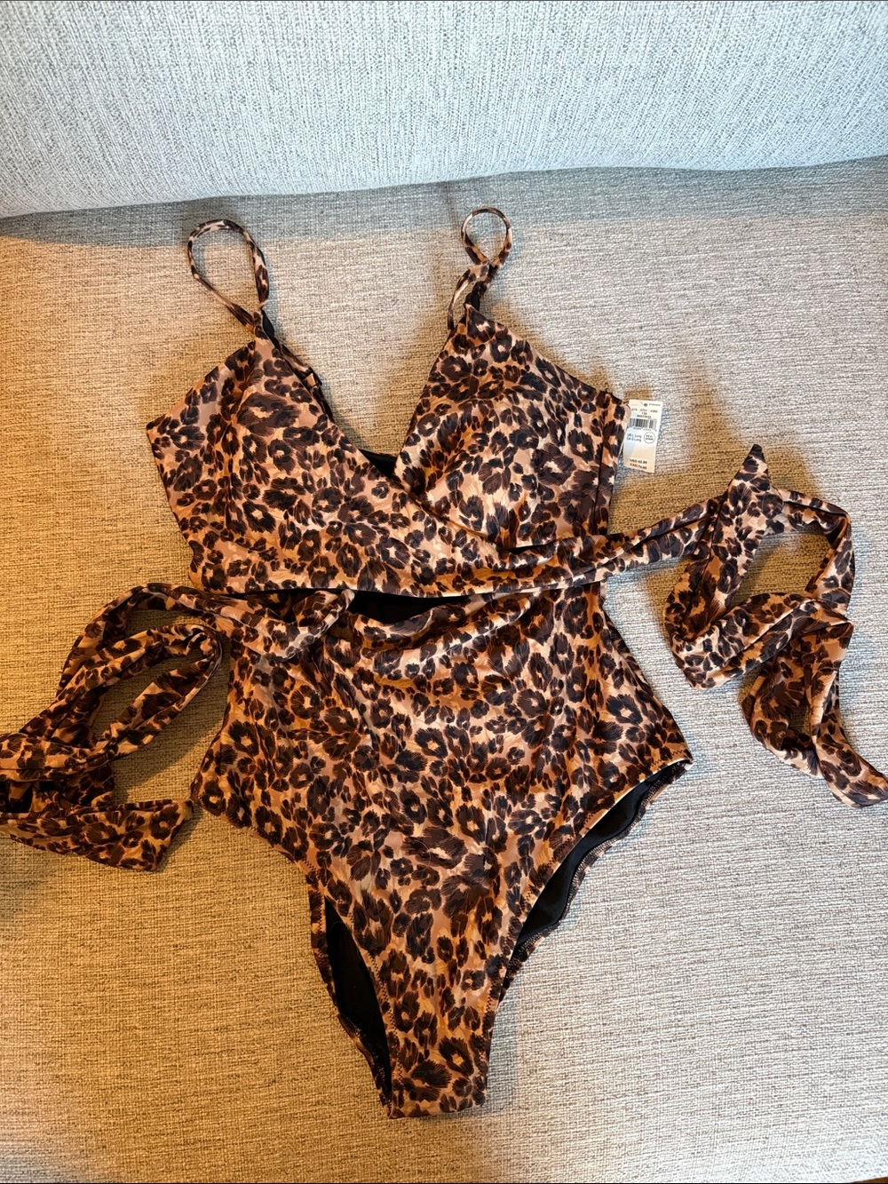Aerie Leopard Wrap One Piece Swimsuit-